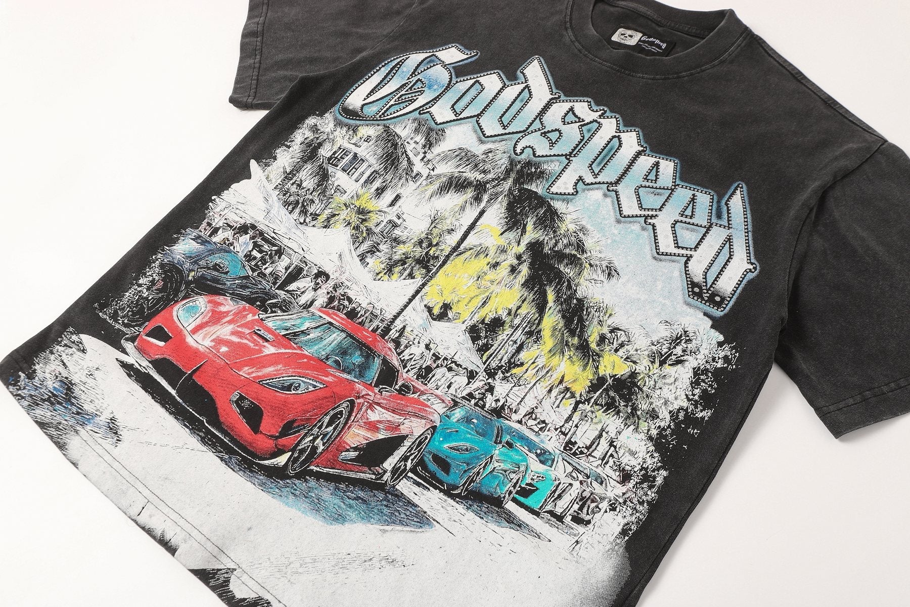 Godspeed Washed Black Rock Graphic T-Shirt — detail