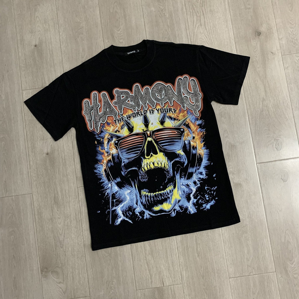 HARMONY Skull Graphic Short-Sleeve T-Shirt — front