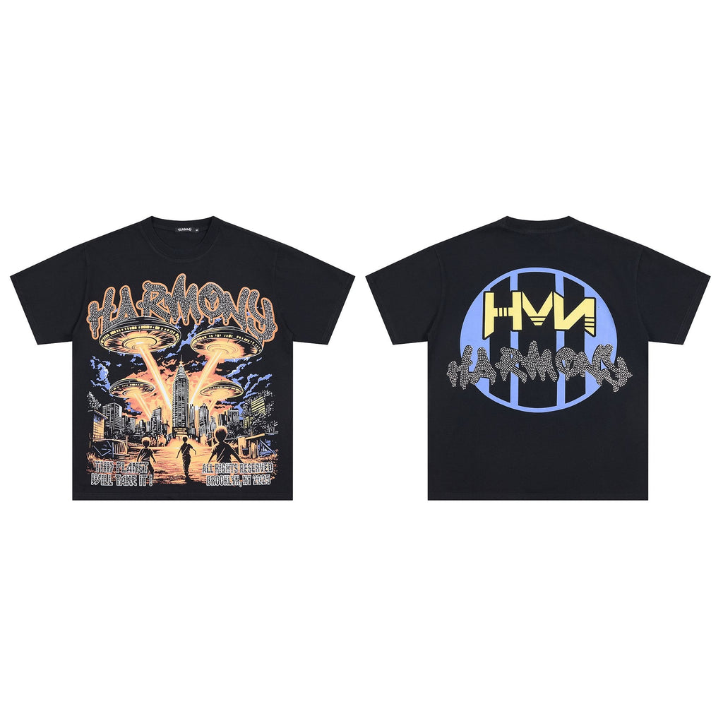 HARMONY UFO City Rhinestone Graphic T-Shirt — hero