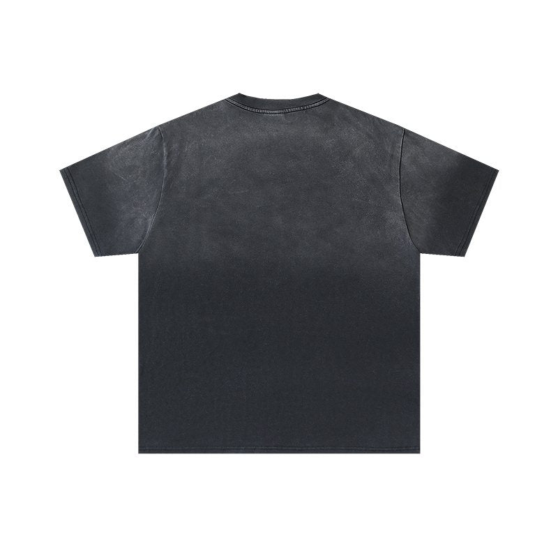 VALE USA Washed Black Car Graphic T-Shirt — back