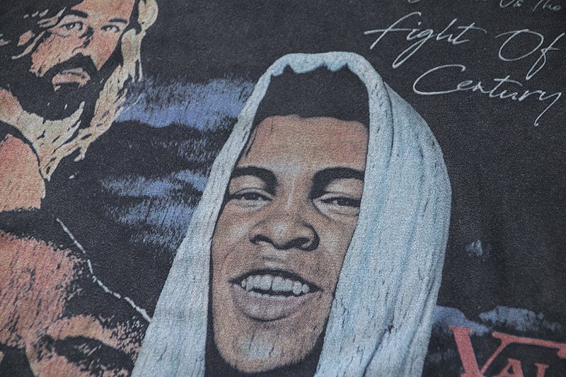 VALE USA Boxing Graphic Washed Black T-Shirt — detail