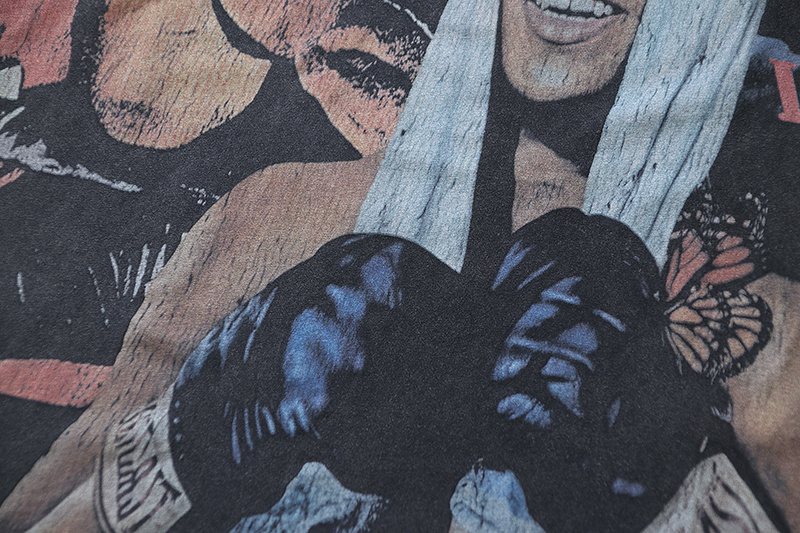 VALE USA Boxing Graphic Washed Black T-Shirt — detail
