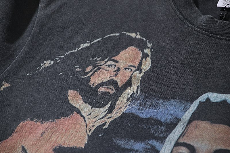 VALE USA Boxing Graphic Washed Black T-Shirt — detail