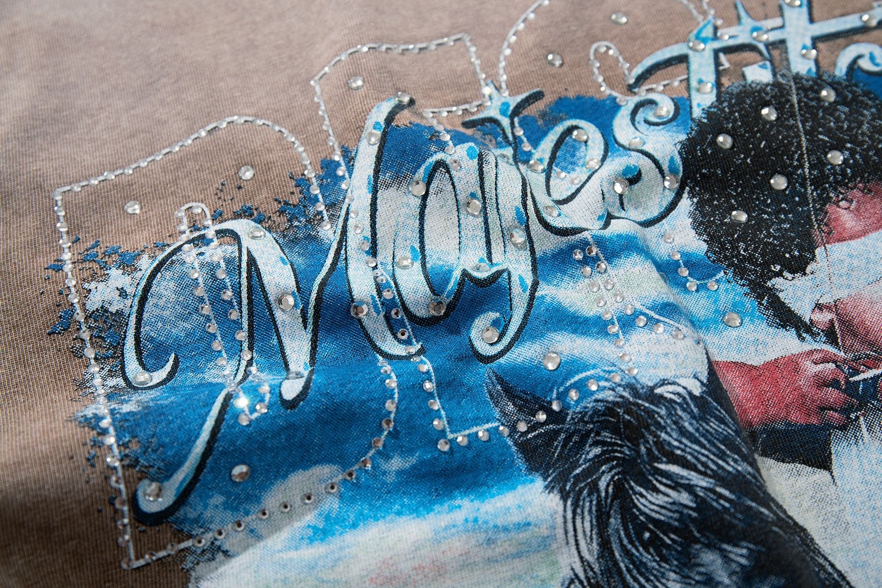 MAJESTIK Western Horse Graphic T-Shirt — detail