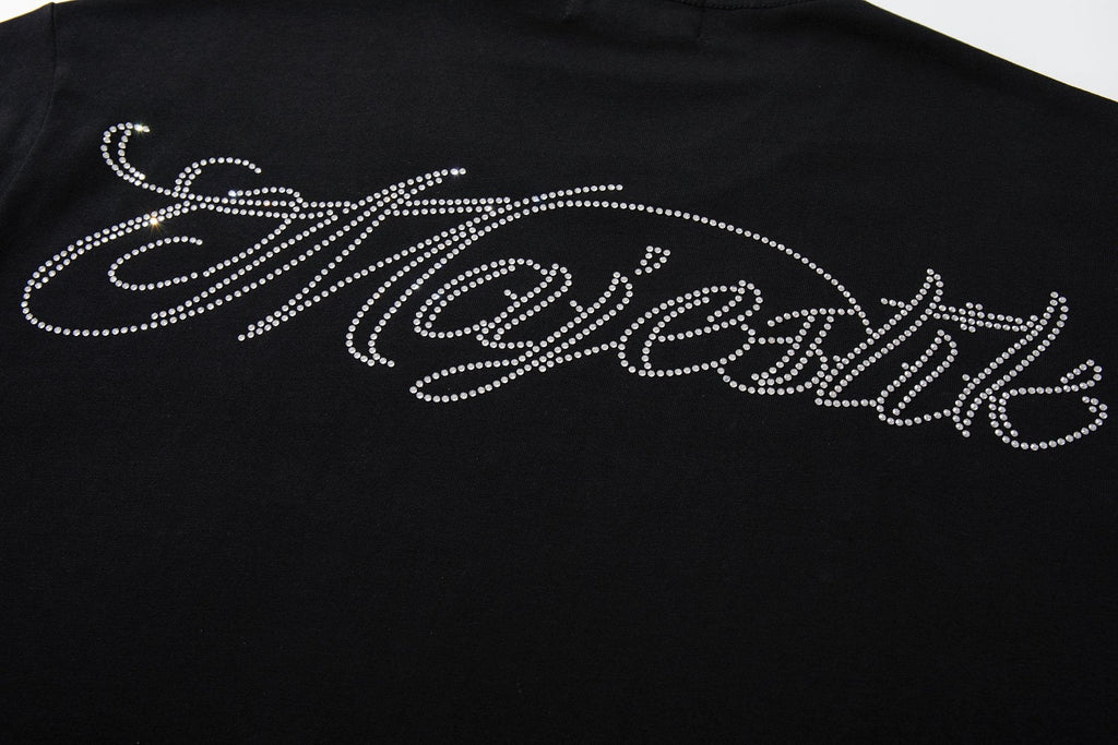 MAJESTIK Blue-Green Front & Script Back Graphic T-Shirt — detail