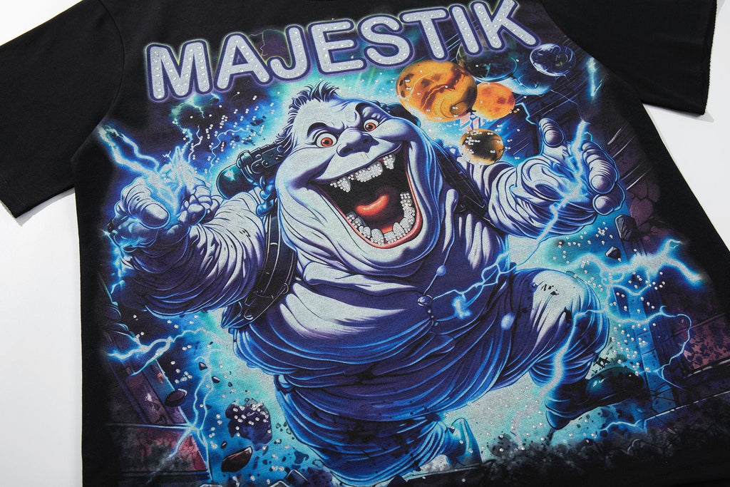 MAJESTIK Monster Graphic Short-Sleeve T-Shirt — detail