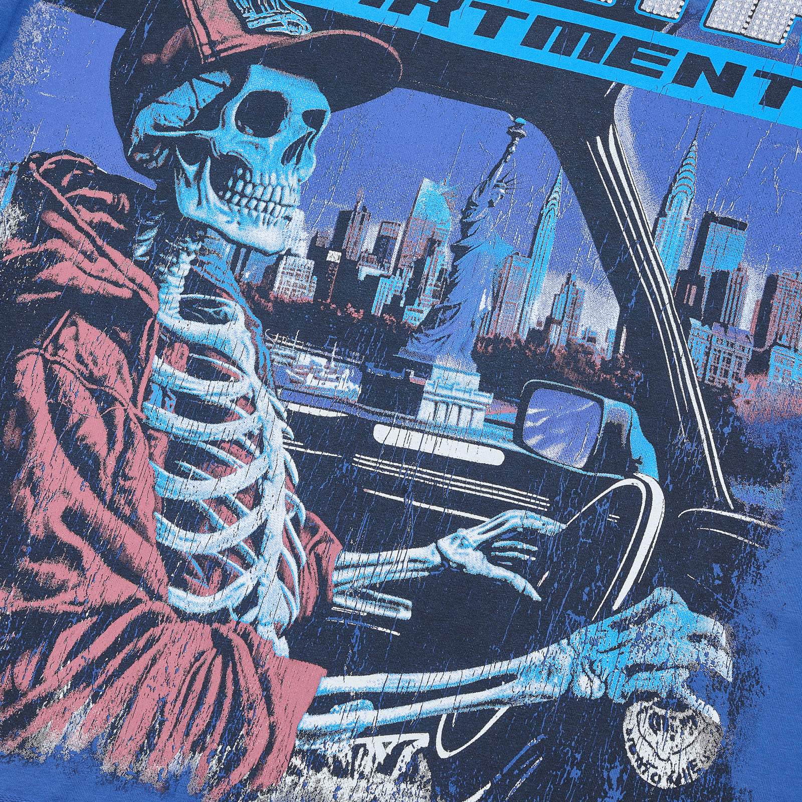 MAJESTIK Skeleton Driver Graphic T-Shirt — detail