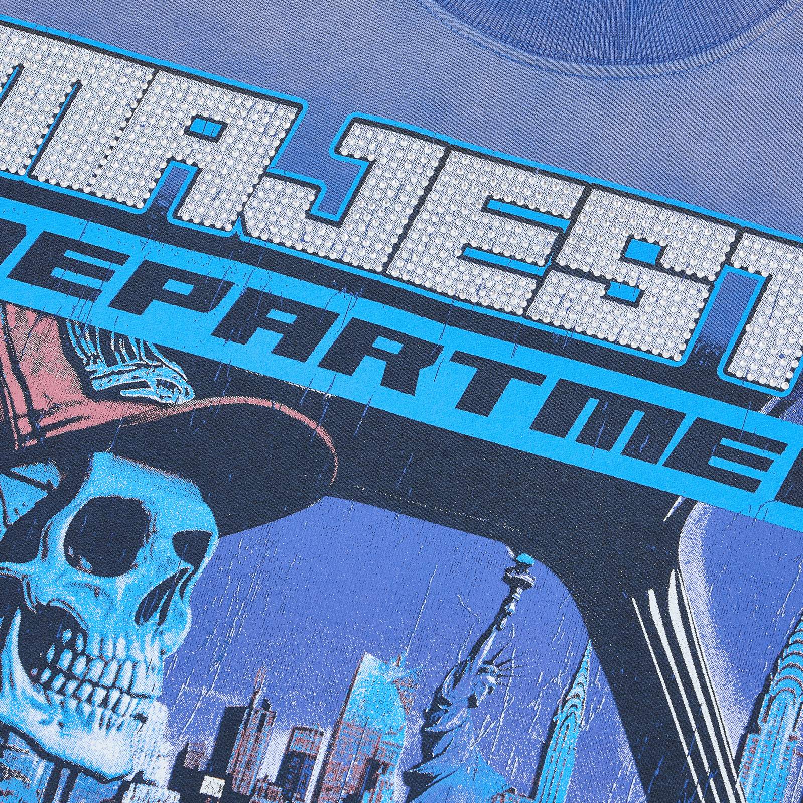 MAJESTIK Skeleton Driver Graphic T-Shirt — detail