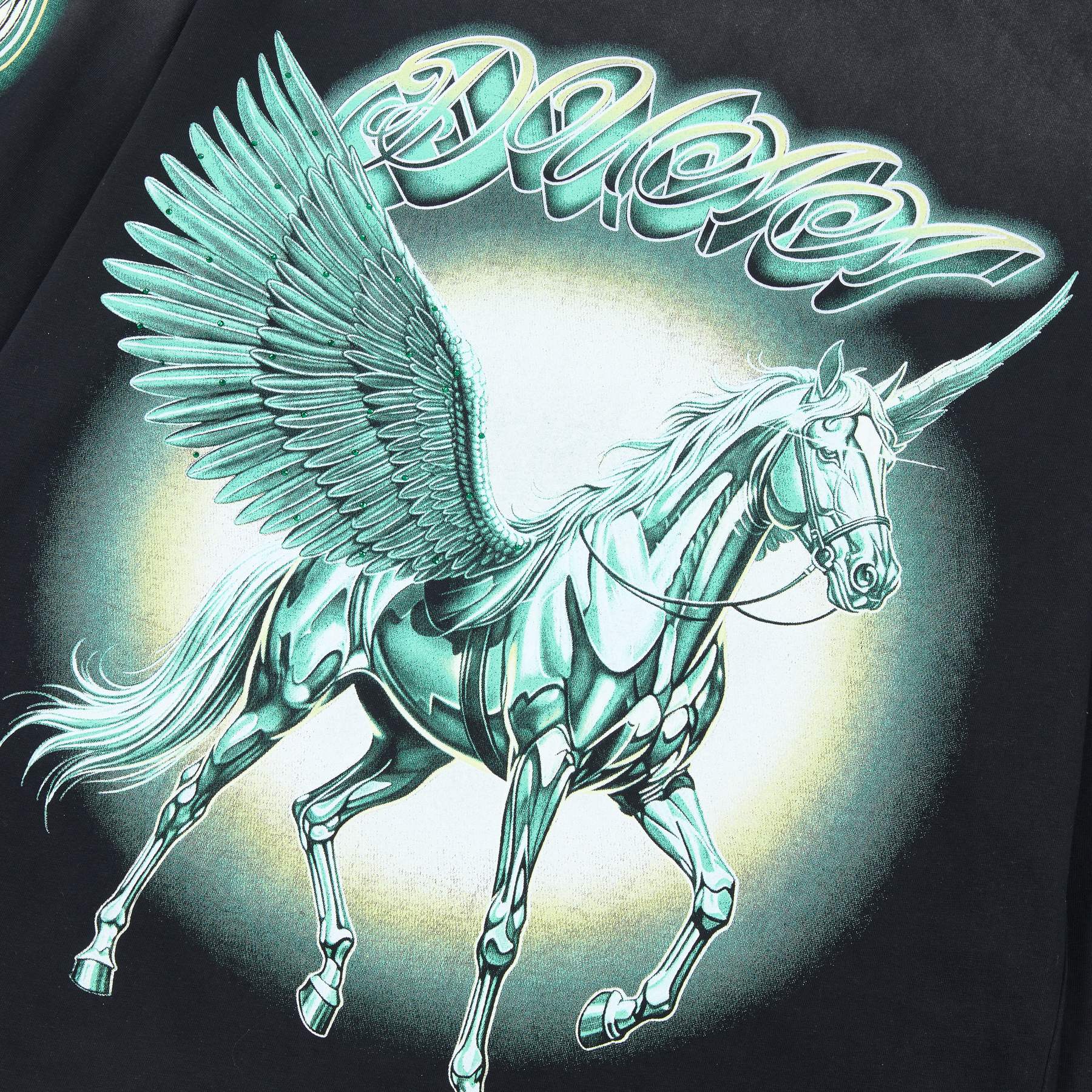 DUAA Pegasus Rhinestone Long-Sleeve T-Shirt — detail