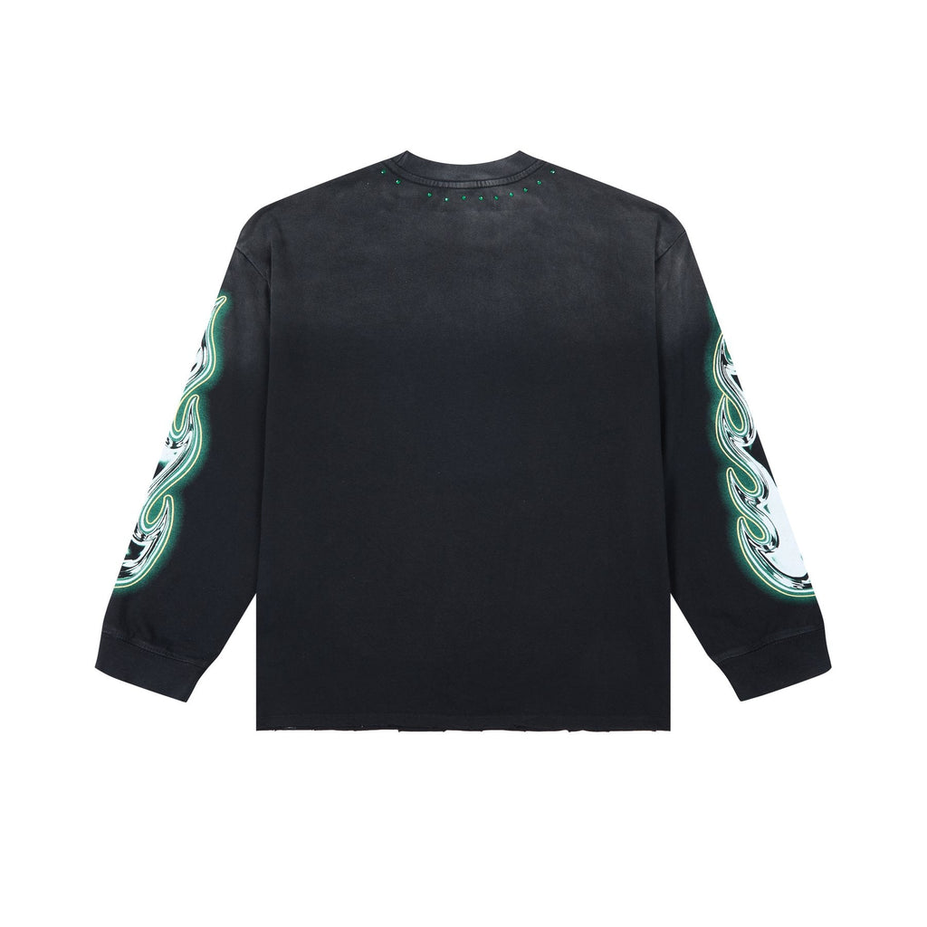 DUAA Pegasus Rhinestone Long-Sleeve T-Shirt — back