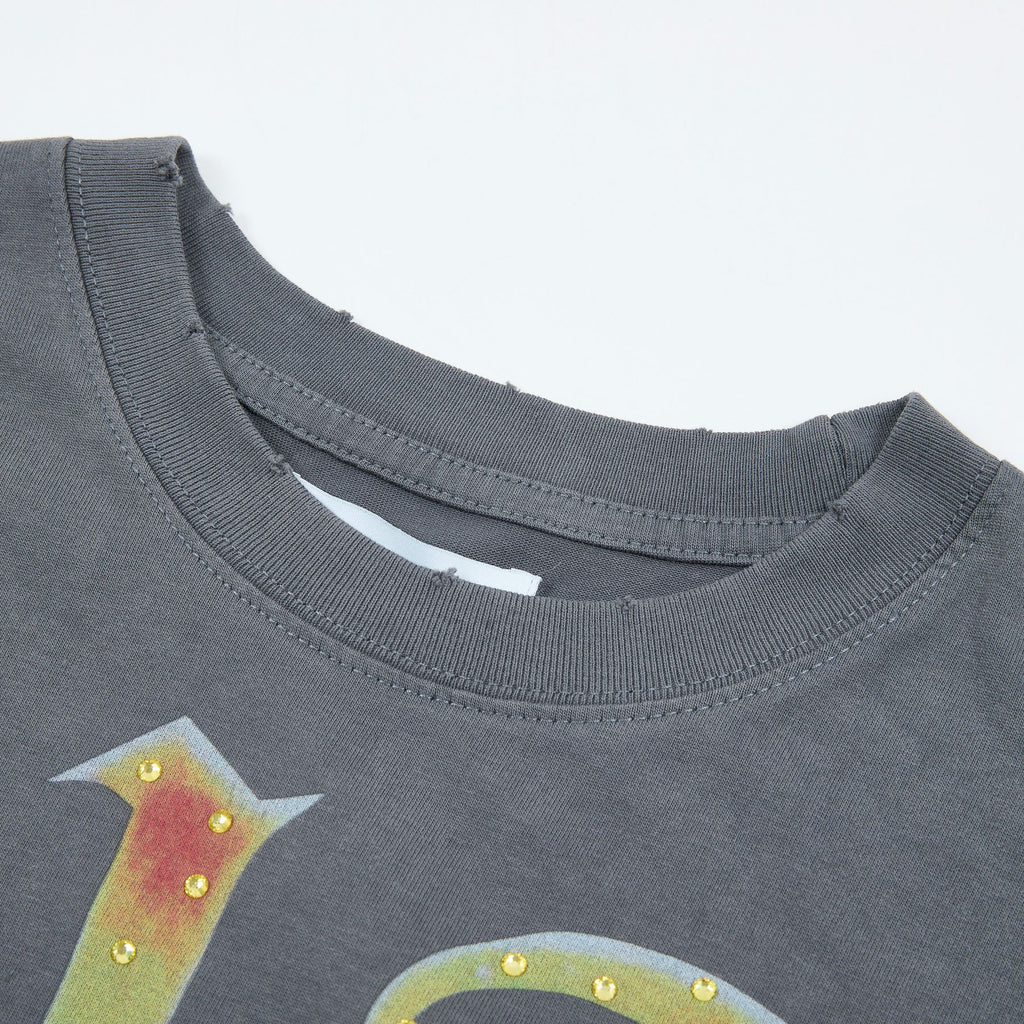 DUAA Cowboy Graphic Gray Short-Sleeve T-Shirt — detail