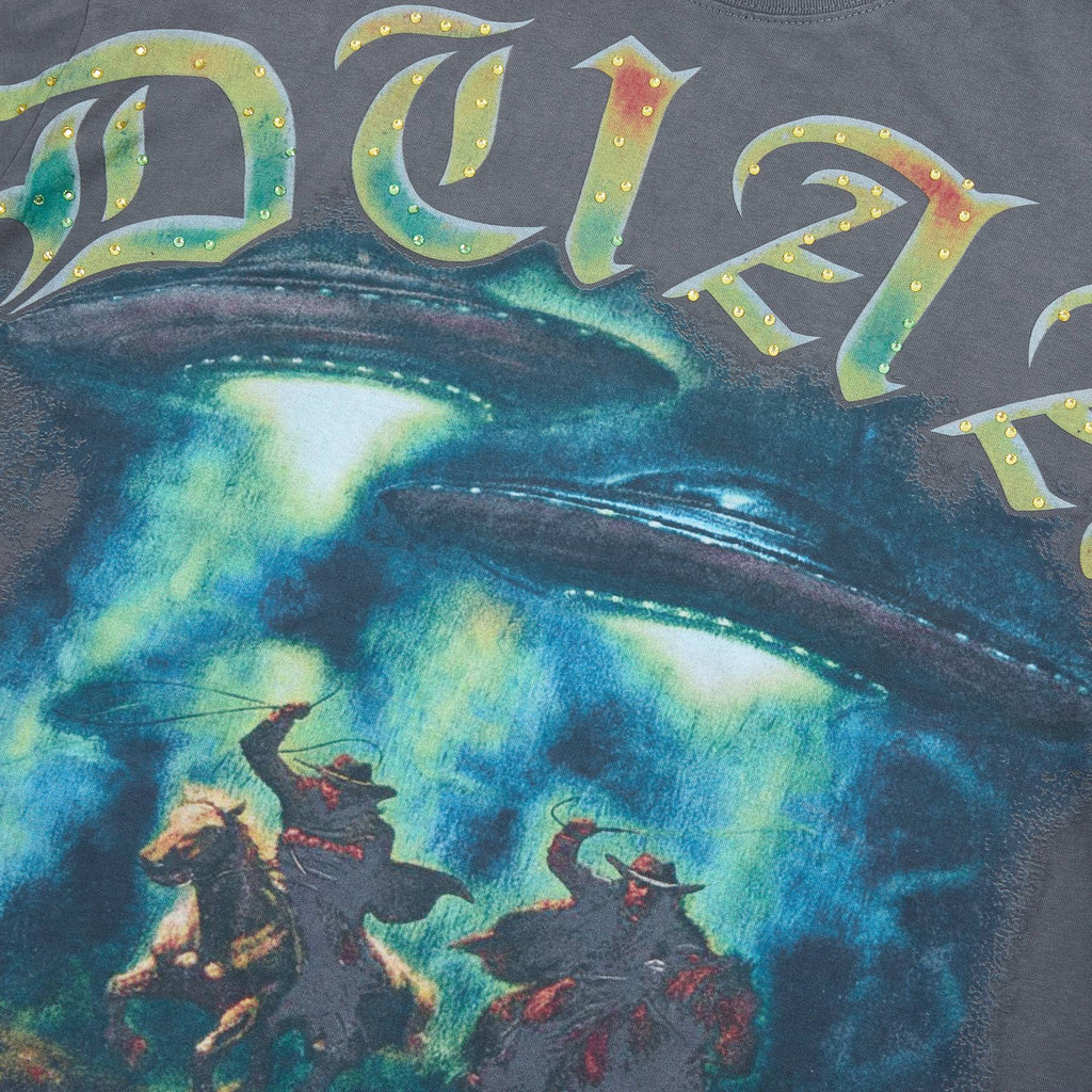 DUAA Cowboy Graphic Gray Short-Sleeve T-Shirt — detail