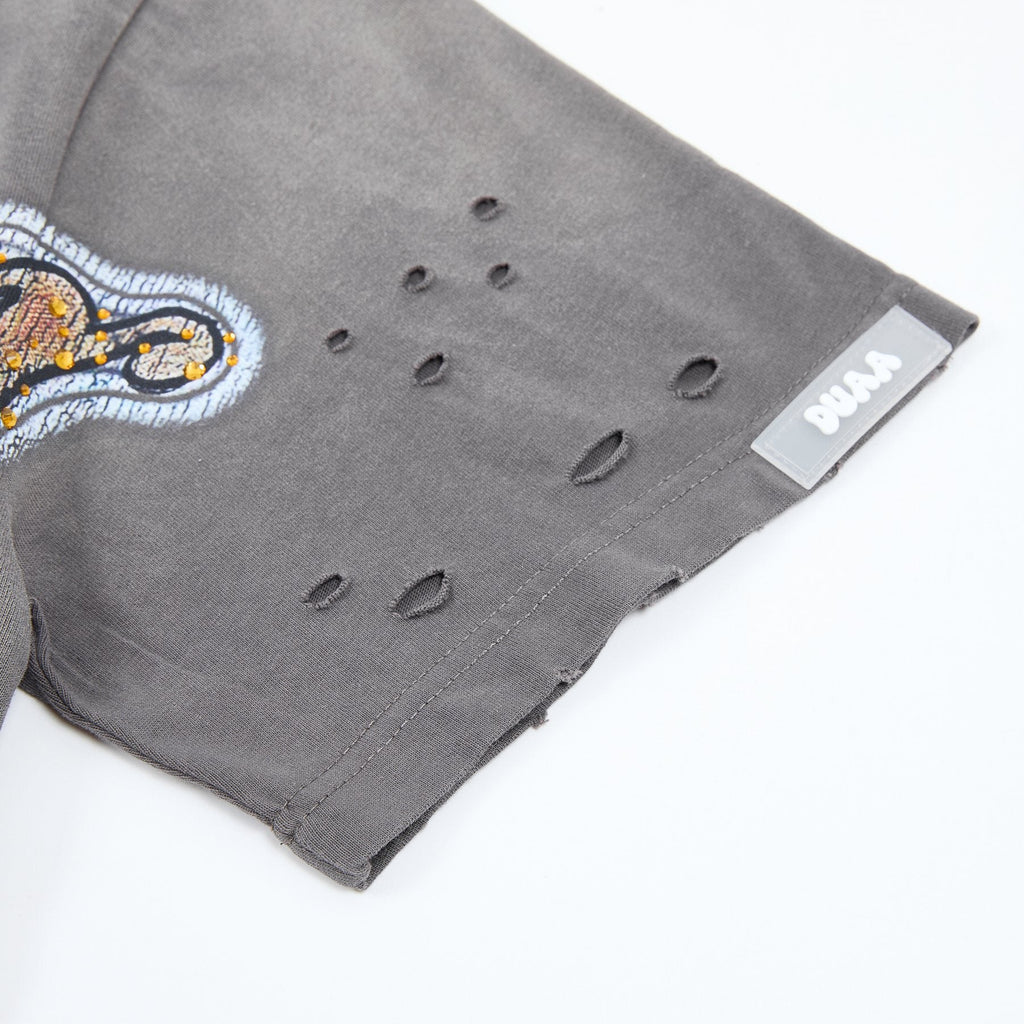 DUAA WC 93 Soccer Flag Distressed Graphic T-Shirt — detail