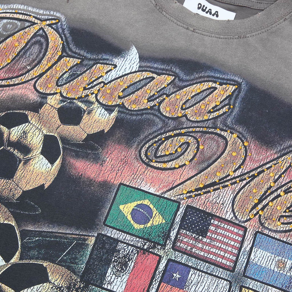DUAA WC 93 Soccer Flag Distressed Graphic T-Shirt — detail