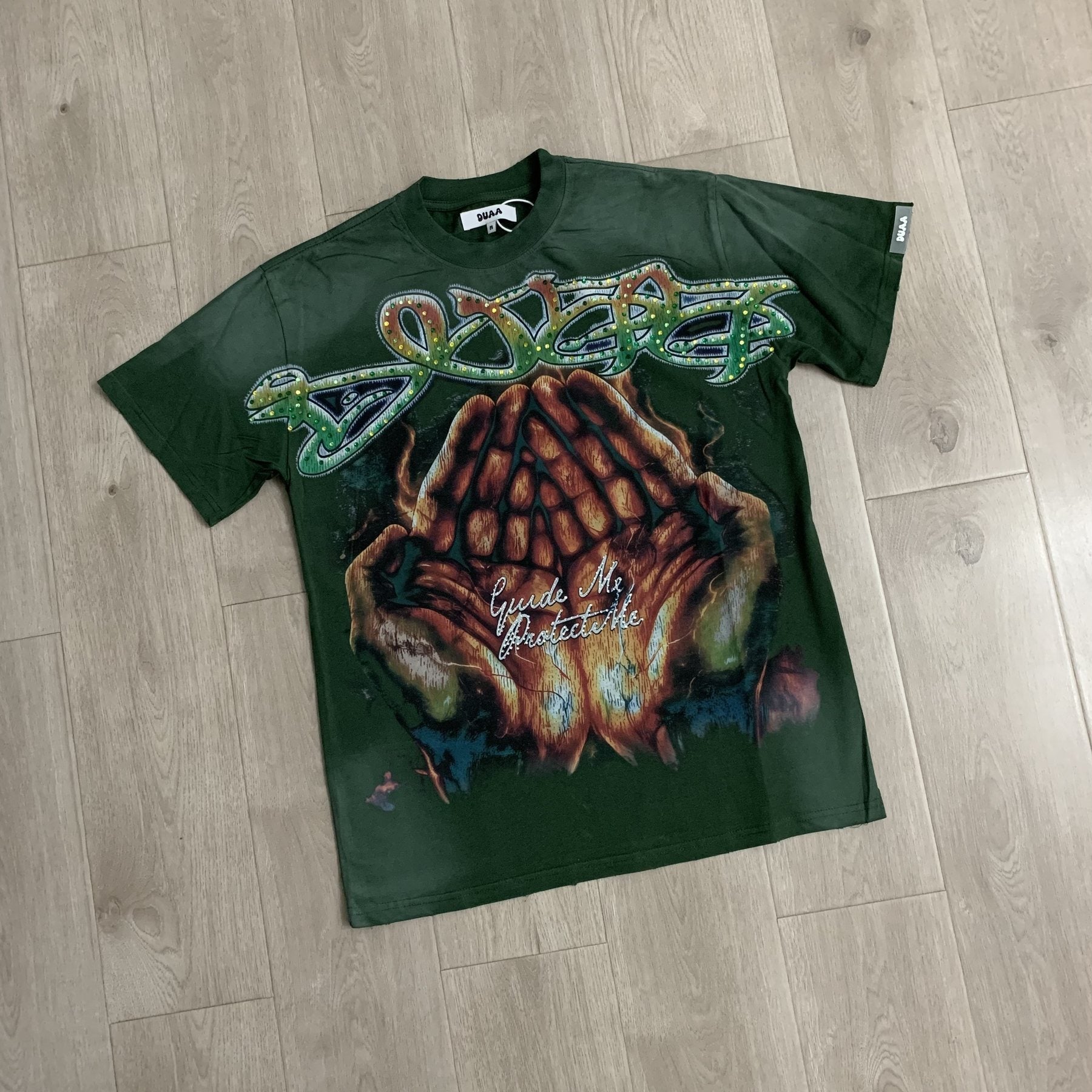 DUAA Rhinestone Monkey Graphic T-Shirt — front