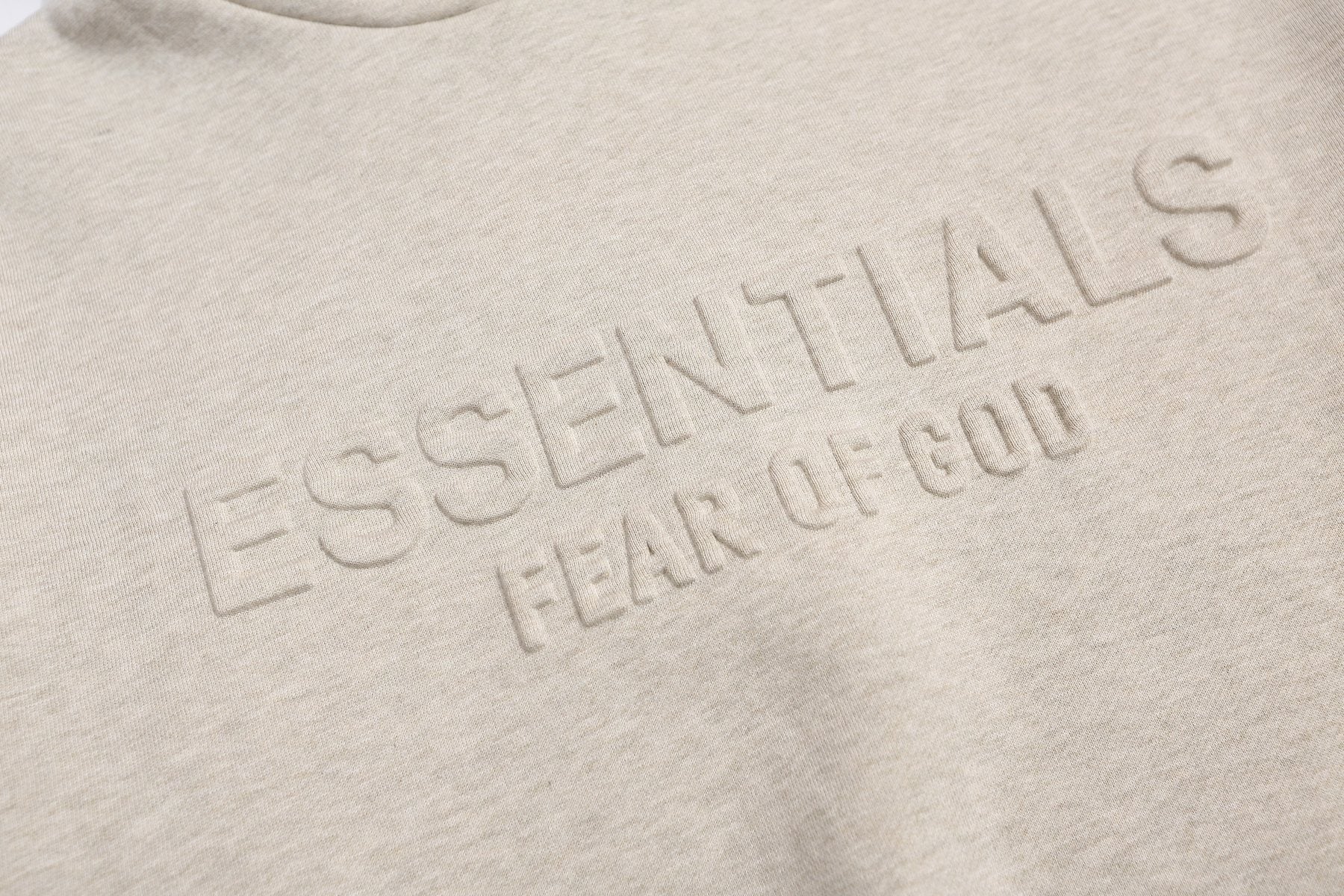 Fear of God Essentials Tonal Logo Light Grey Hoodie — detail