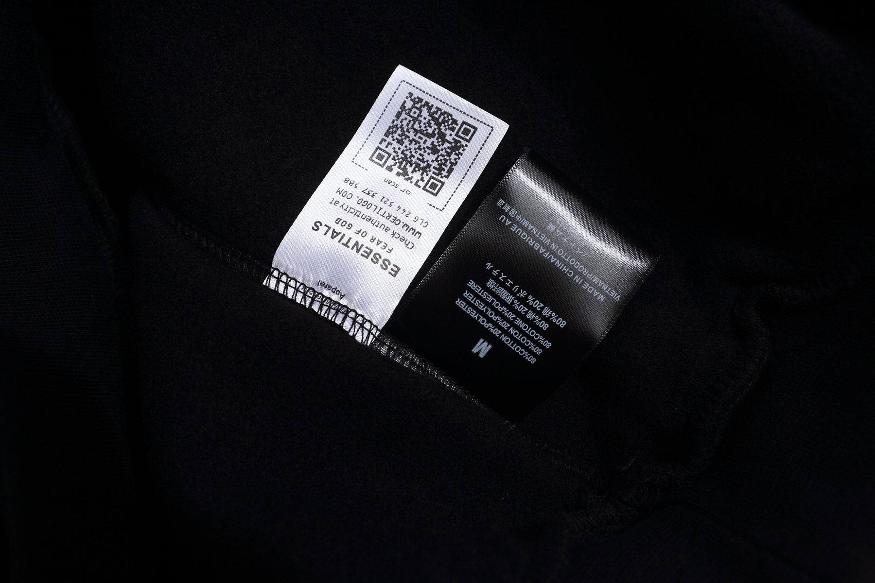 Fear of God Essentials Arched Graphic Hoodie in Black — neck_label