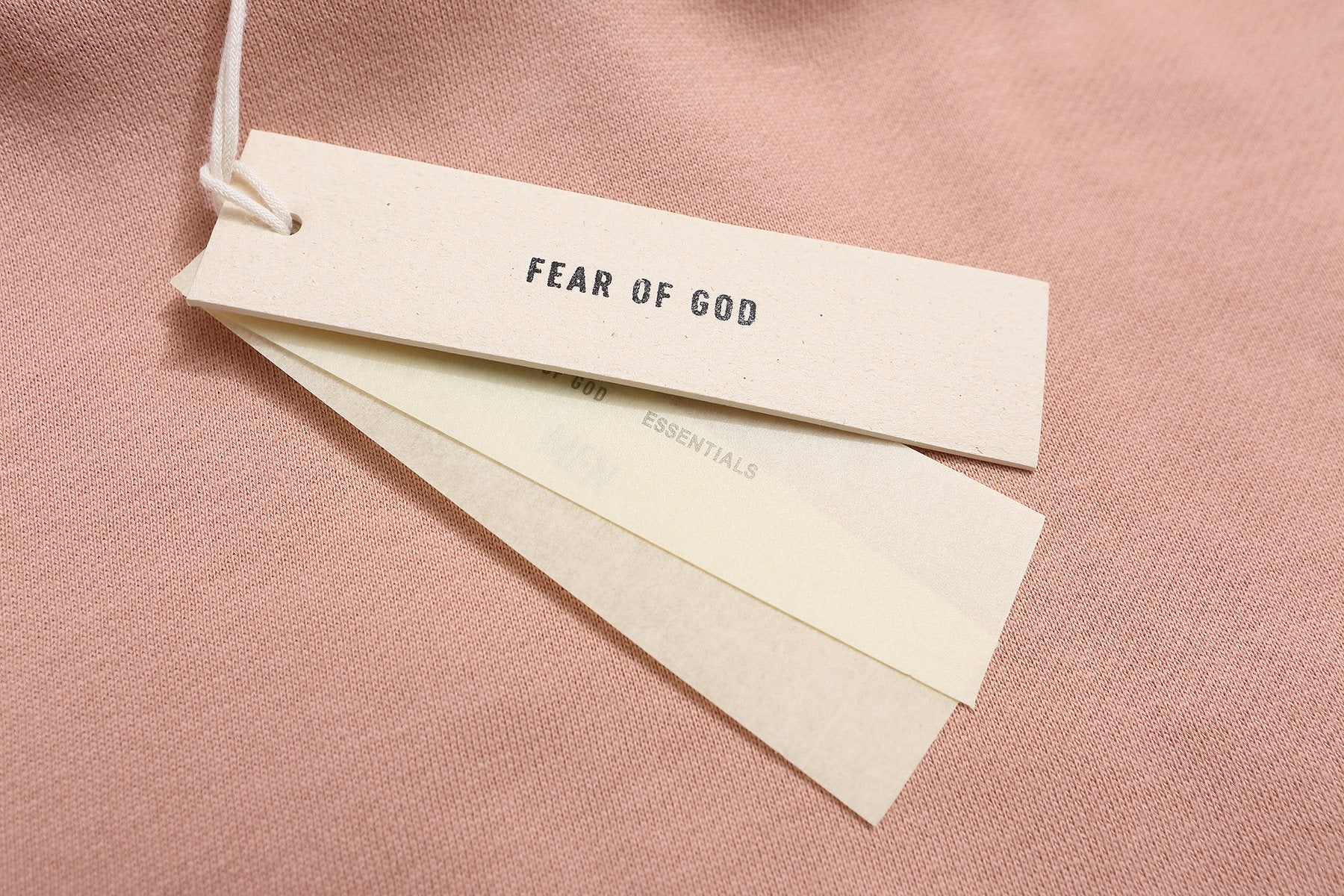 Fear of God Essentials Dusty Pink Hoodie & Pants Matching Set — hang_tag