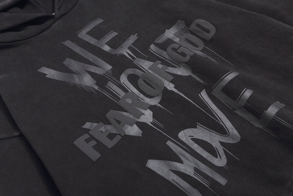 Fear of God Washed Black Side-Pocket Graphic Hoodie — detail