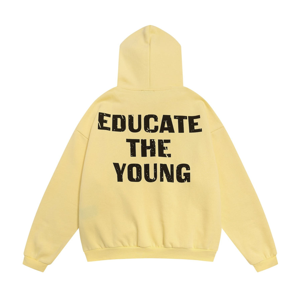 FOG Educate the Young Pale Yellow Hoodie — back
