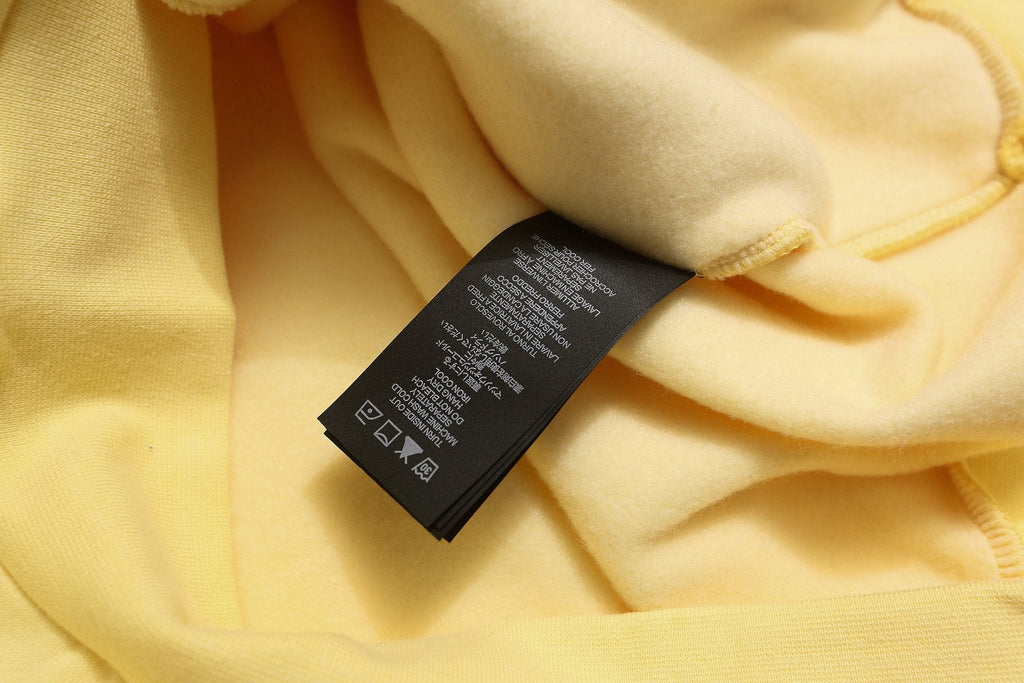 FOG Educate the Young Pale Yellow Hoodie — hang_tag