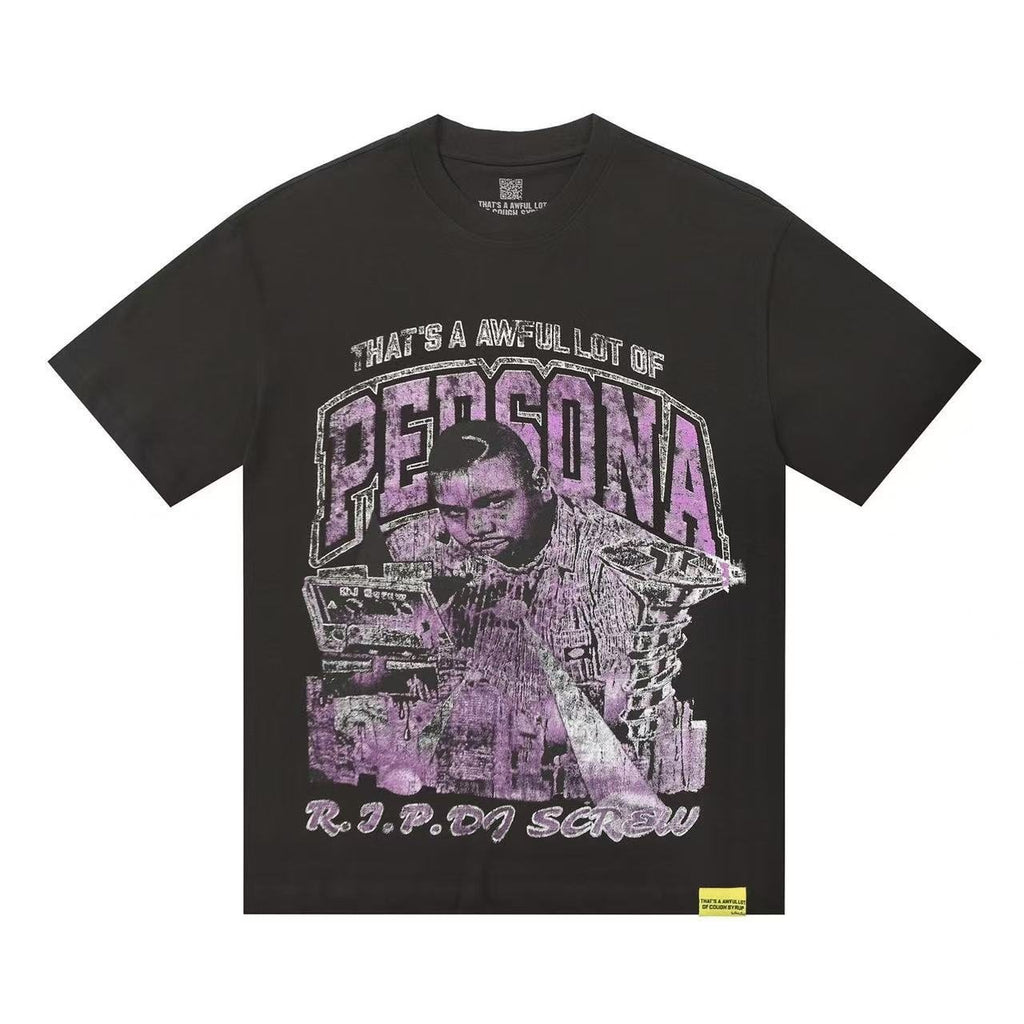 THAT'S A AWFUL LOT OF COUGH SYRUP Black Graphic Short-Sleeve T-Shirt — hero
