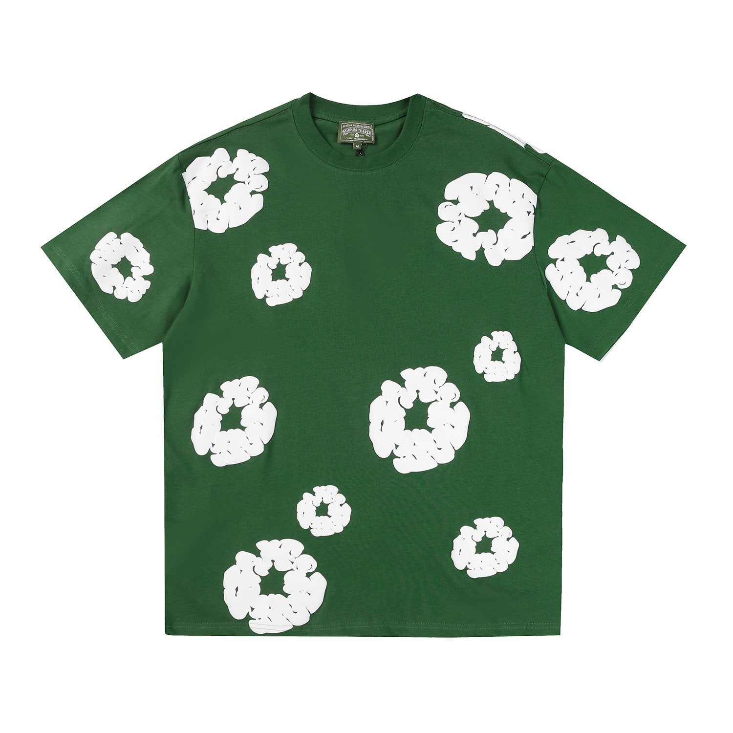 DENIM TEARS All-Over White Flower Print T-Shirt — front