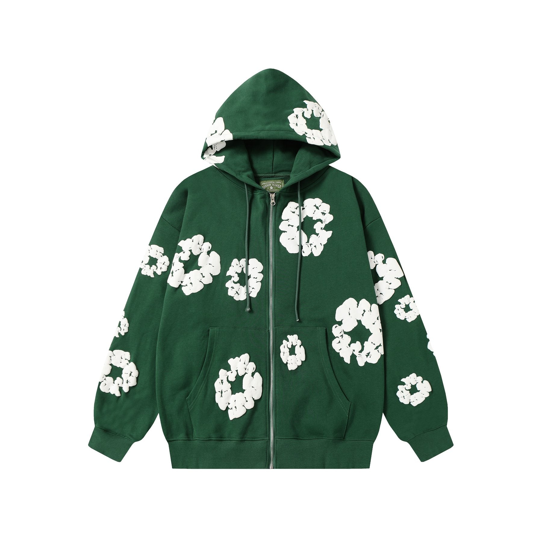 DENIM TEARS Floral Zip Hoodie — front