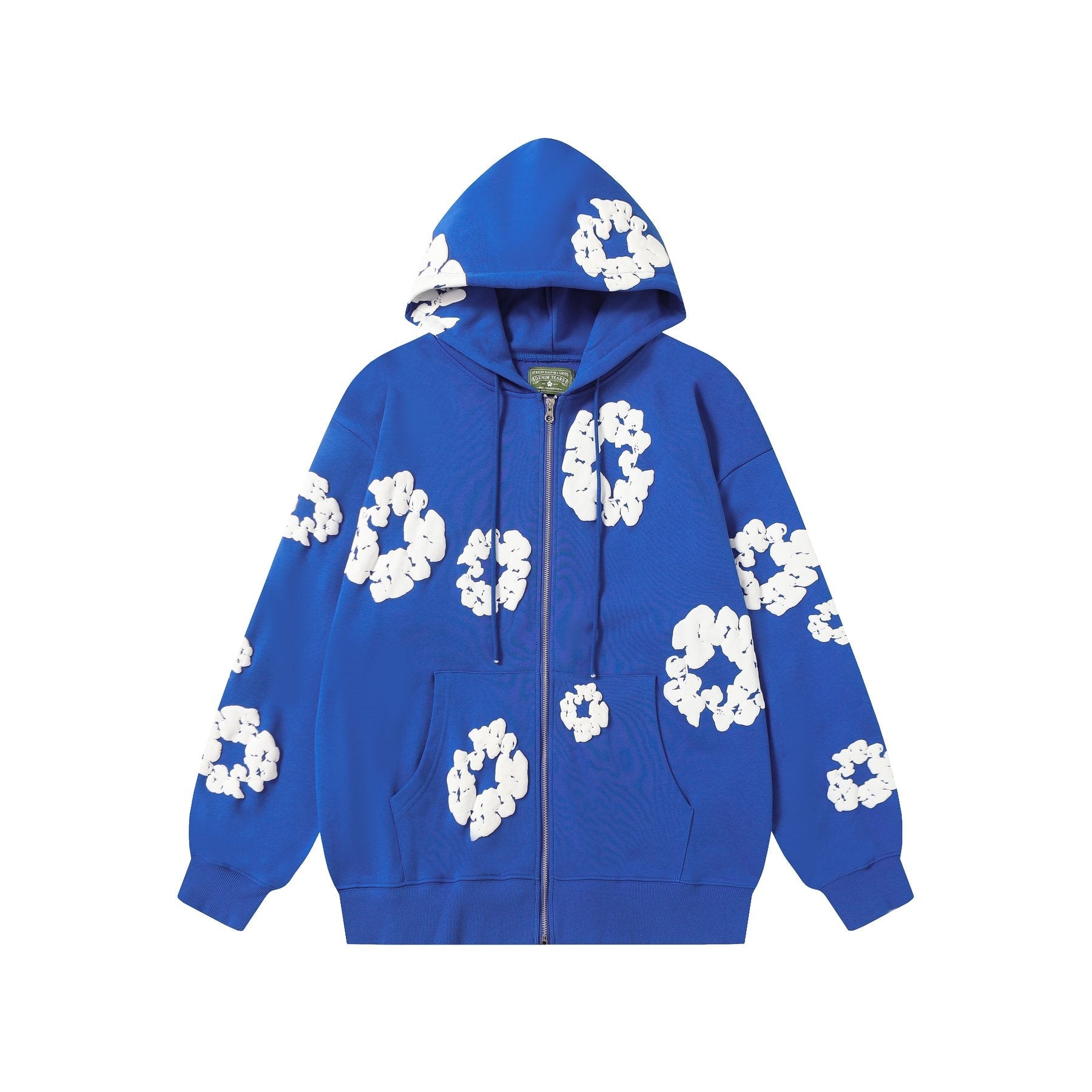 DENIM TEARS Floral Zip Hoodie — front