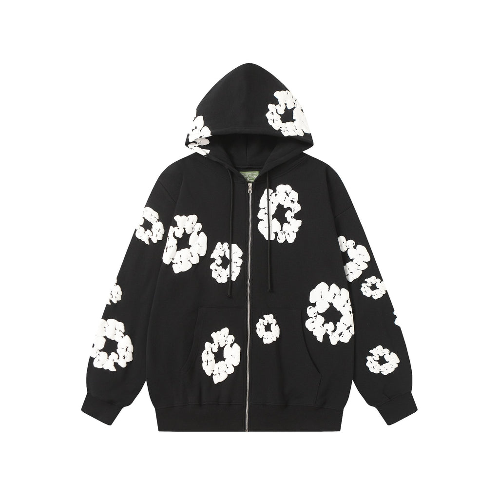 DENIM TEARS Floral Zip Hoodie — hero