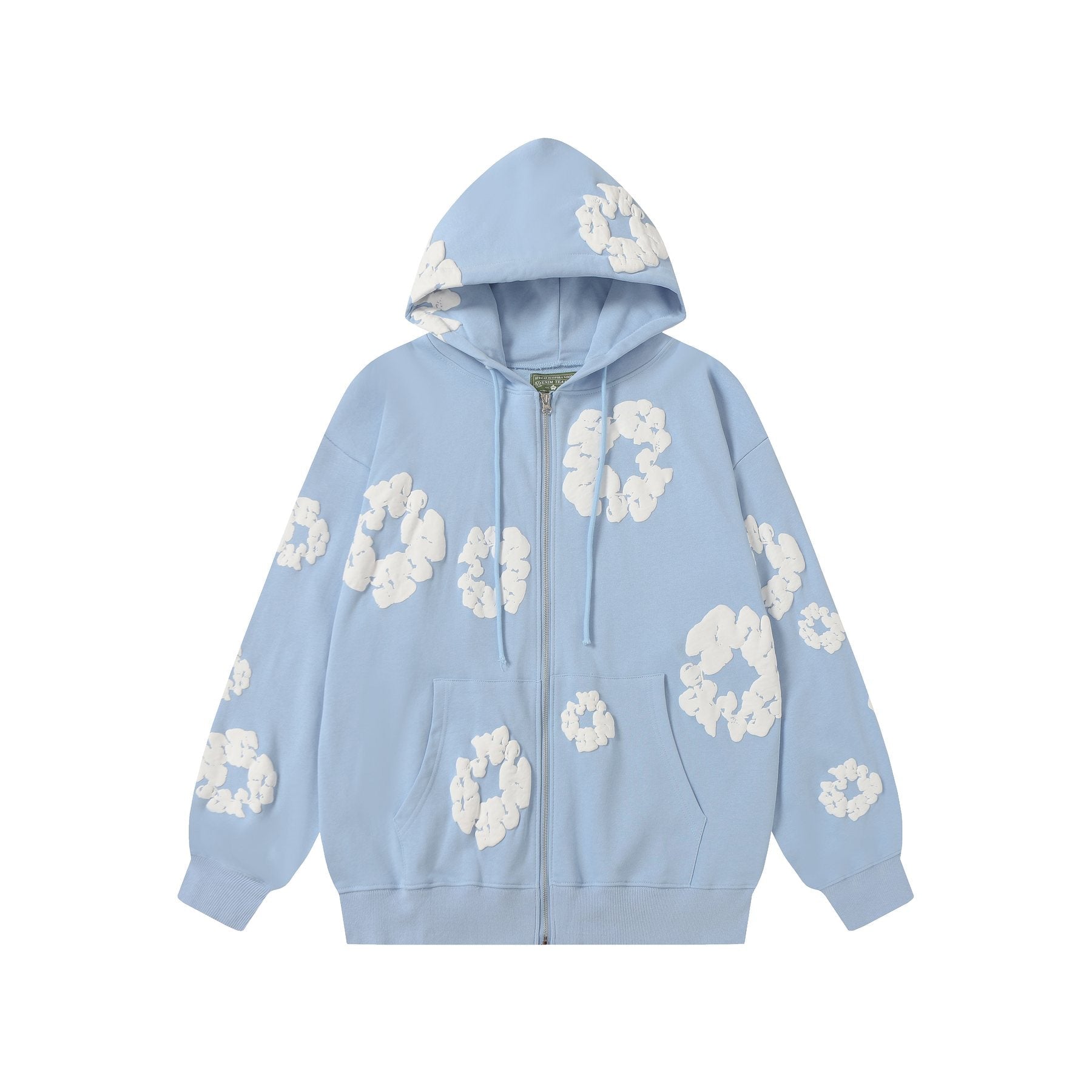 DENIM TEARS Floral Zip Hoodie — front