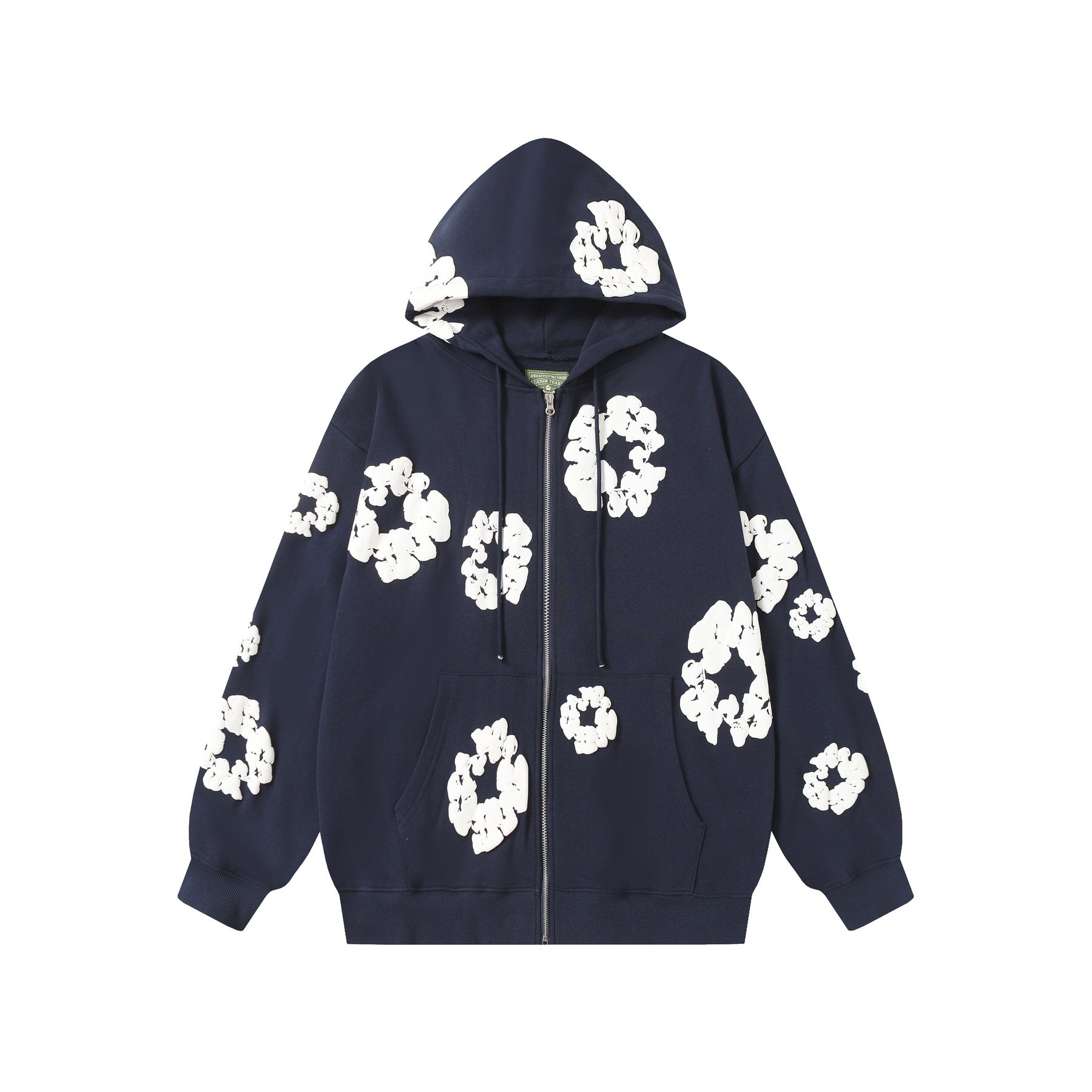 DENIM TEARS Floral Zip Hoodie — front