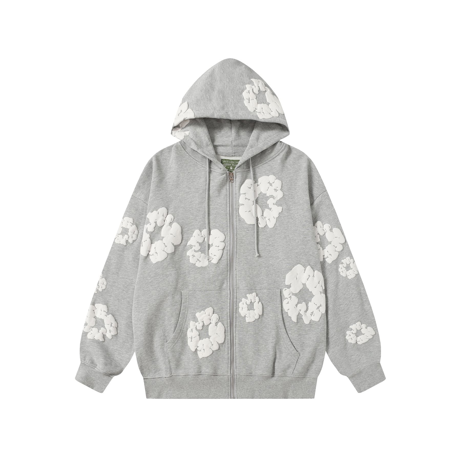 DENIM TEARS Floral Zip Hoodie — front