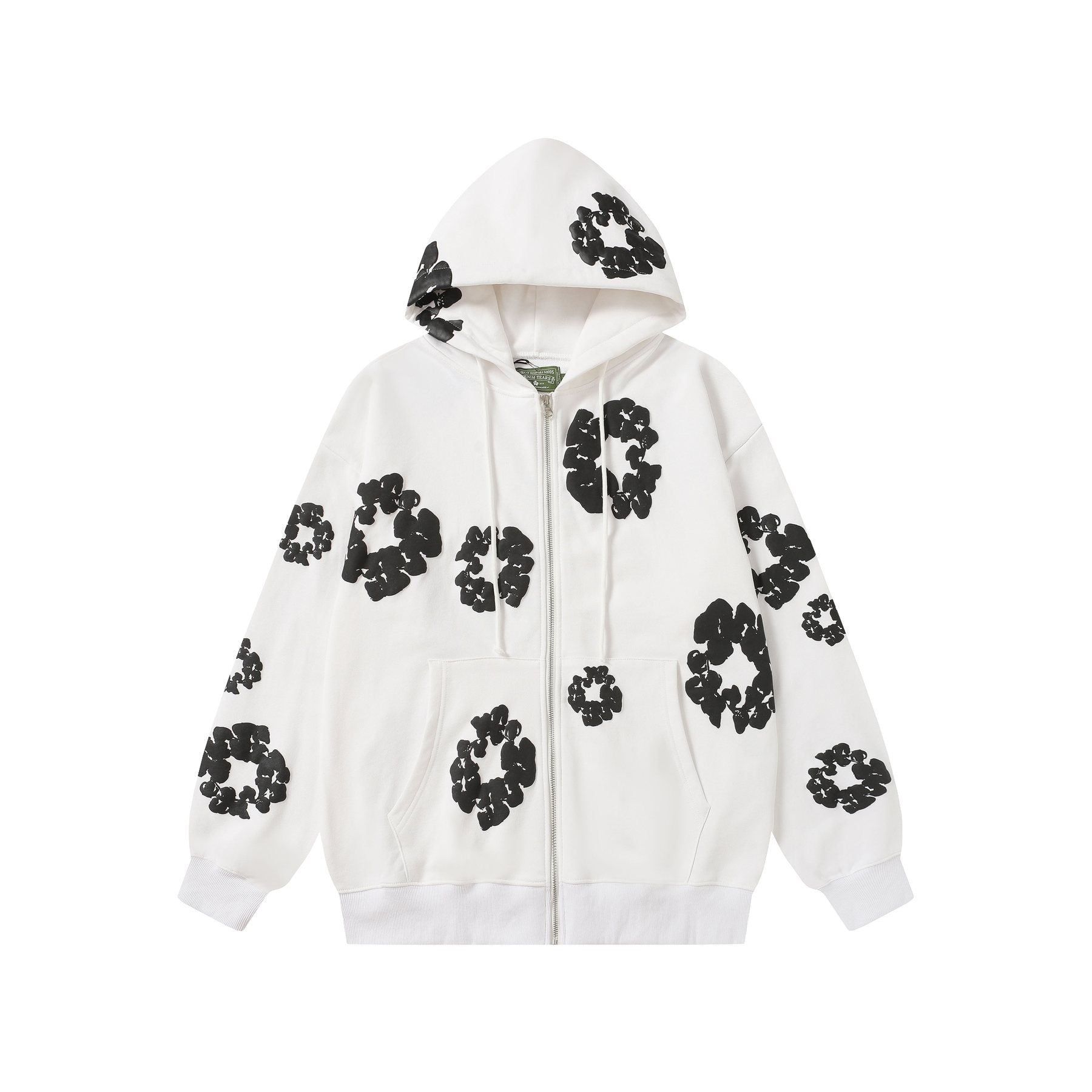 DENIM TEARS Floral Zip Hoodie — front