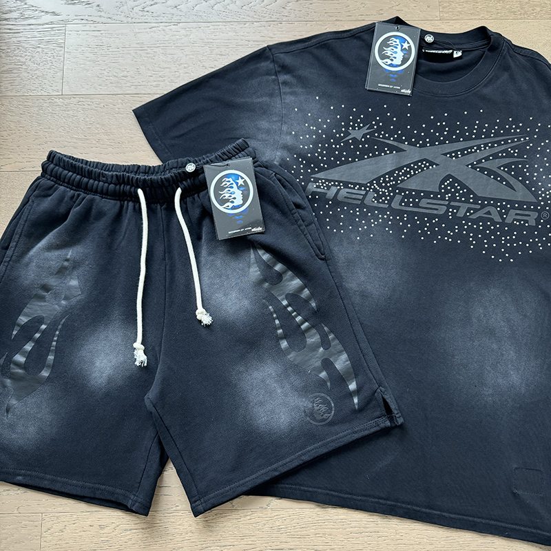 Hellstar Grey Graphic T-Shirt & Shorts Set — hero