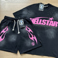 Hellstar Pink Star & Flame Graphic Short-Sleeve Set — hero