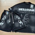 Hellstar Sports Flame T-Shirt and Shorts Set — front