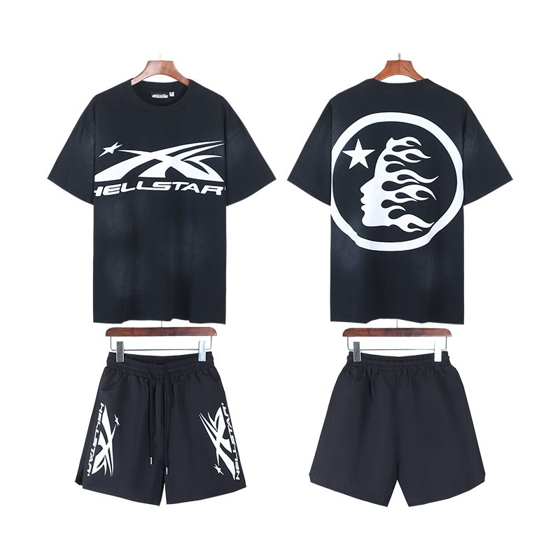 Hellstar Star Circle T-Shirt and Shorts Set — front