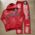 Hellstar Red Washed Graphic Hoodie & Pants Set — front