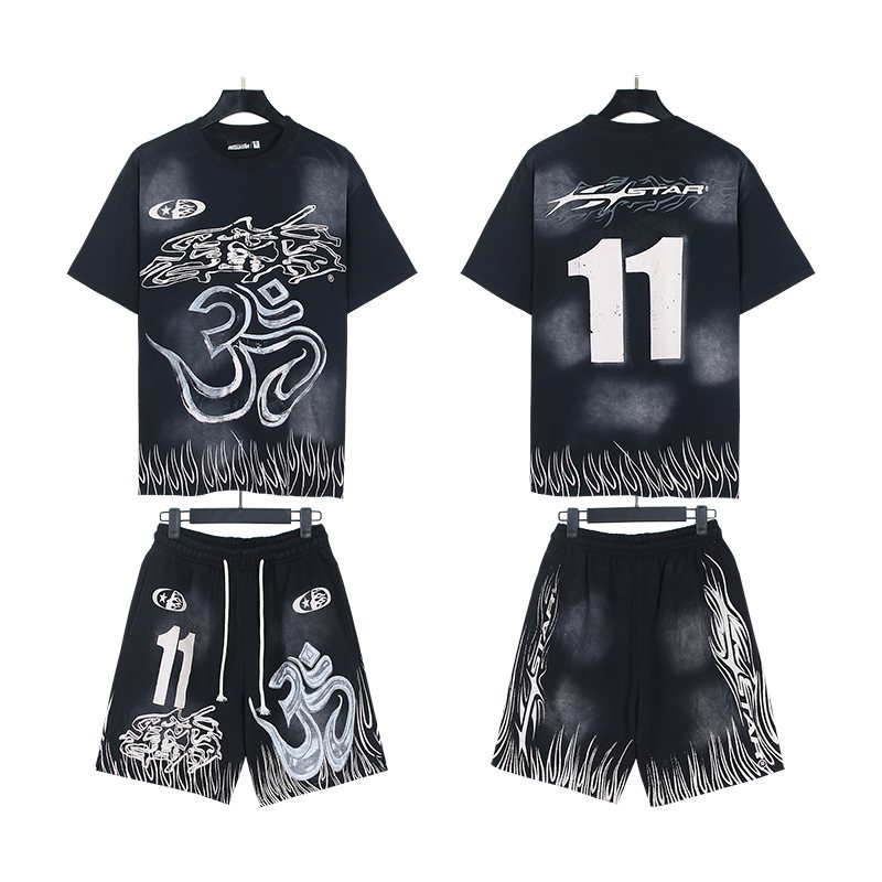 Hellstar Number 11 Graphic T-Shirt and Shorts Set — front