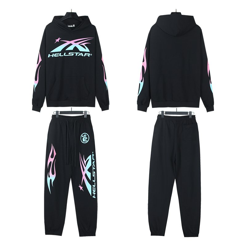 Hellstar Side Flame Hoodie & Jogger Set — front