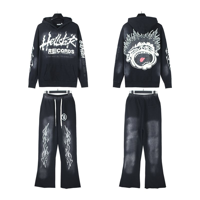 Hellstar Records Mouth Graphic Hoodie & Pants Set — front