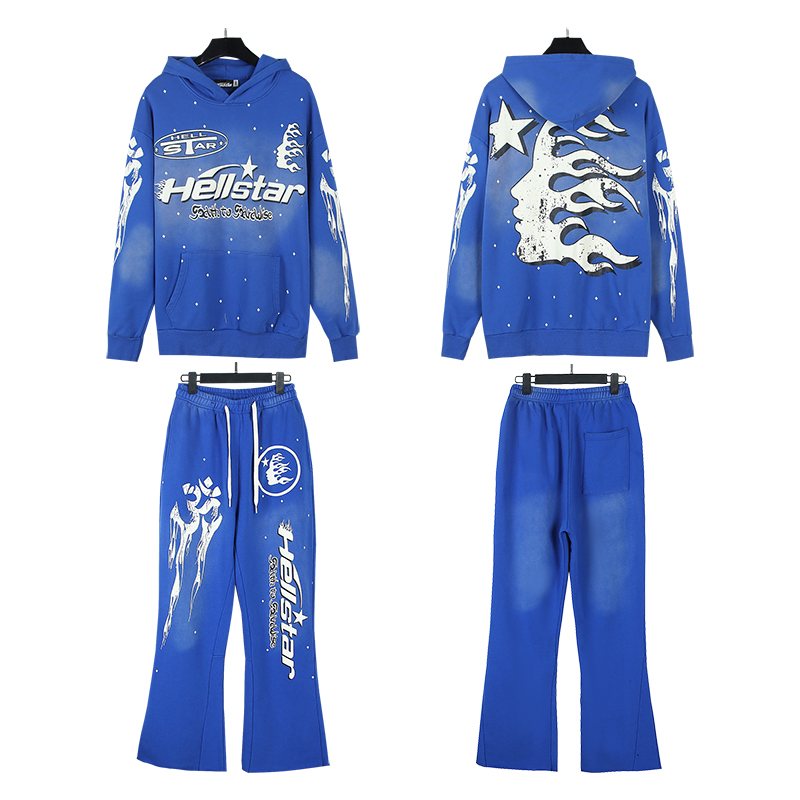 Hellstar Flame Circle Hoodie & Pants Set — front