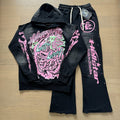 Hellstar Pink Monster Graphic Hoodie & Pants Set — front