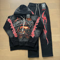 Hellstar Skull Flame Graphic Hoodie & Pants Set — front
