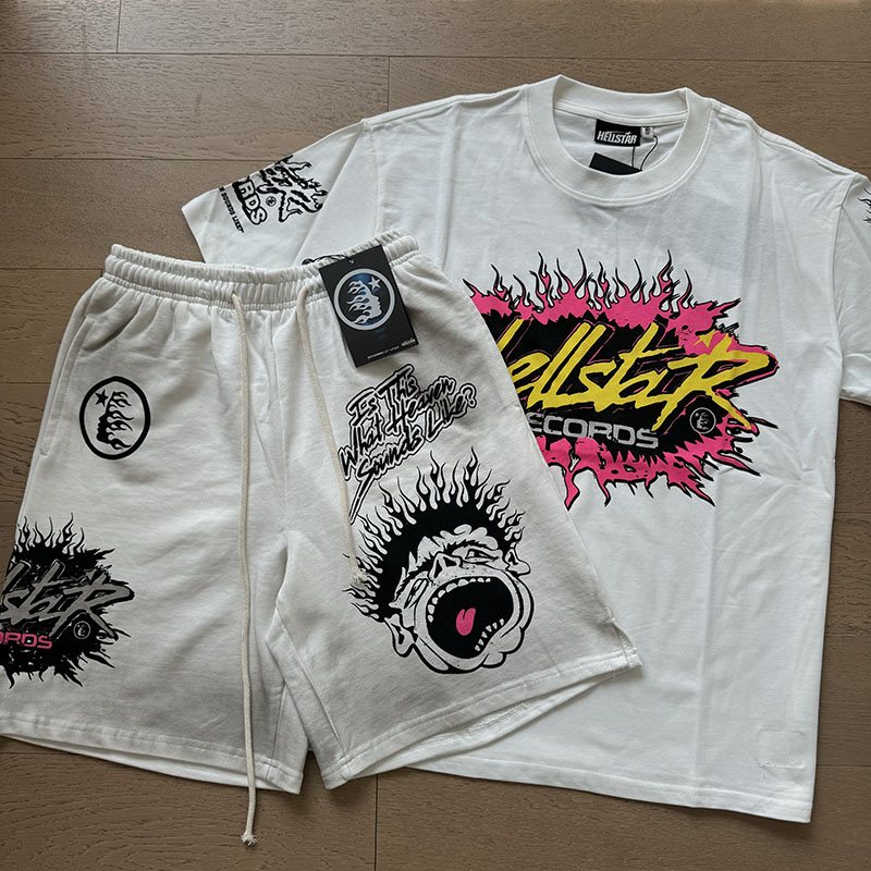 Hellstar Records Flame Face Short-Sleeve Set — front