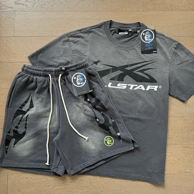Hellstar Angular Star Logo T-Shirt & Shorts Set — front