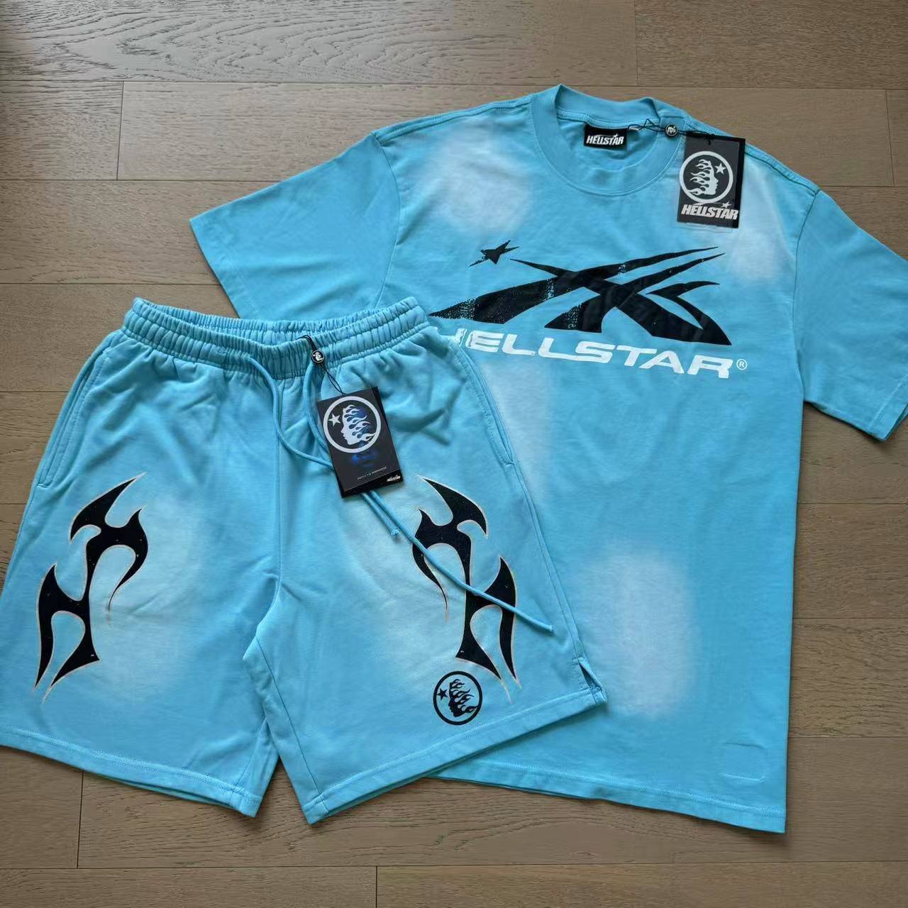 Hellstar Angular Star Logo T-Shirt & Shorts Set — front