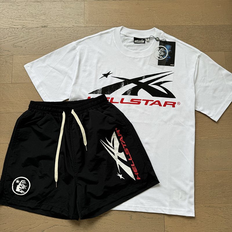 Hellstar Angular Star Logo T-Shirt & Shorts Set — front