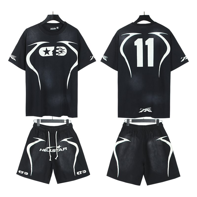 Hellstar Number 11 T-Shirt and Shorts Set — front